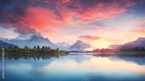 Serenity and Wonder Majestic Nature Landscape over the lake © Artur Zotov