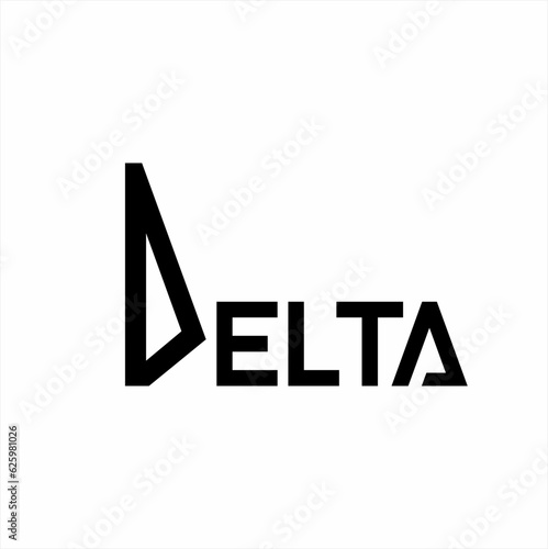 Geometric "Delta" word vector logo design with delta symbol in letters D and A.