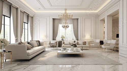 interior living modern classic style 3d