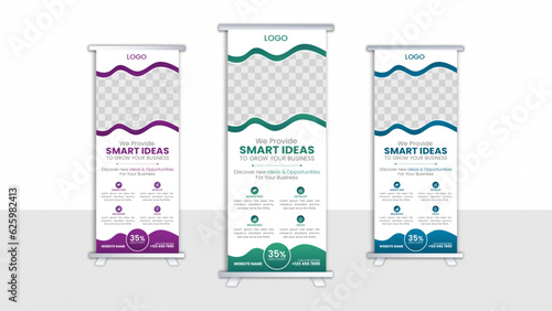 Professional smart business roll-up banner design template,Vertical roll up, x-stand, exhibition display, Retractable banner