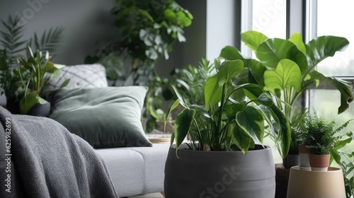 simple urban jungle style interior grey