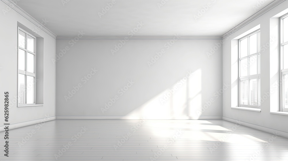 three dimensional render empty unfurnished room, generative ai three dimensional render empty unfurnished room, generative ai