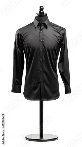 Stylish Men's Black Shirt on a mannequin isolated on a white background 