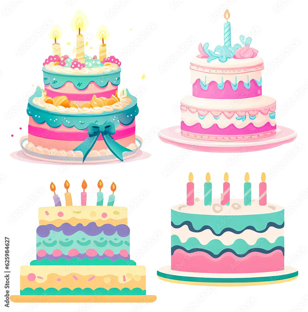 birthday cake illustration an be used for invitations, greeting, wedding card birthday cake illustration an be used for invitations, greeting, wedding card