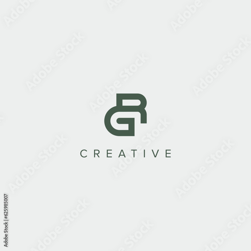 Modern unique letter GR RG logo design template - vector photo