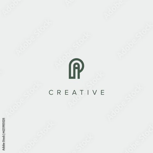 Modern unique letter PI IP logo design template - vector.