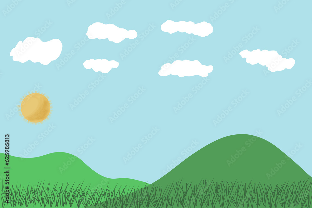 landscape with grass and sky landscape with grass and sky