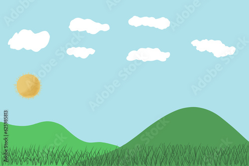 landscape with grass and sky