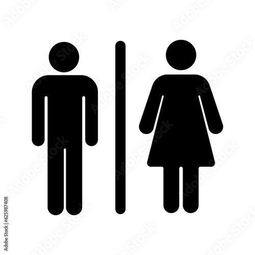 Girls and boys restroom sign icon color editable