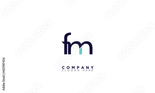 FM Alphabet letters Initials Monogram logo MF, F and M
