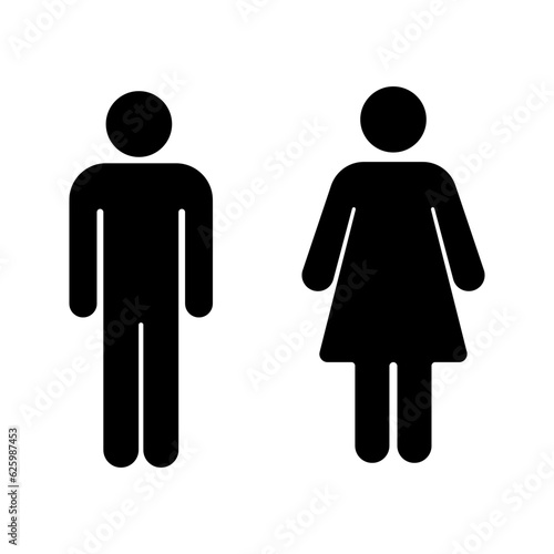 Girls and boys restroom sign icon color editable