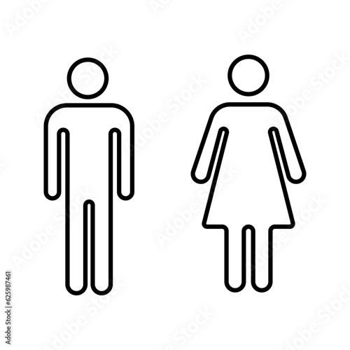 Girls and boys restroom sign icon color editable