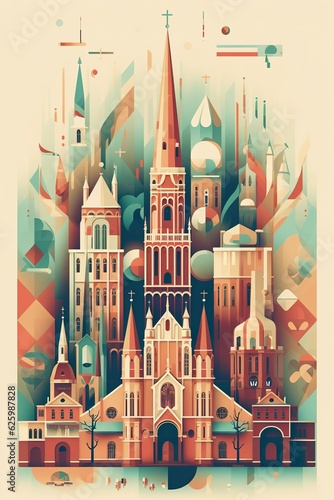 Lithuania - Vilnius retro poster (ai)