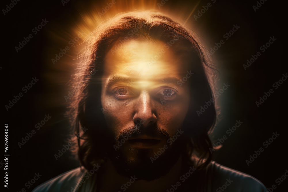 Fototapeta premium portrait of Jesus, savior of mankind, generative AI