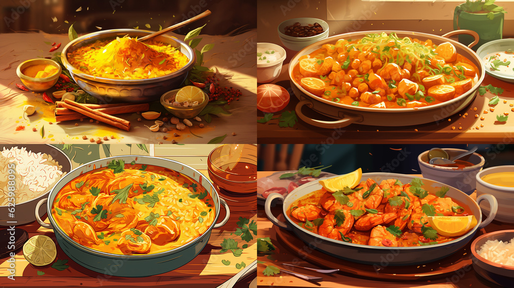 indian food in a restaurant indian food in a restaurant