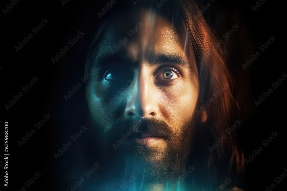 portrait of Jesus, savior of mankind, generative AI portrait of Jesus, savior of mankind, generative AI