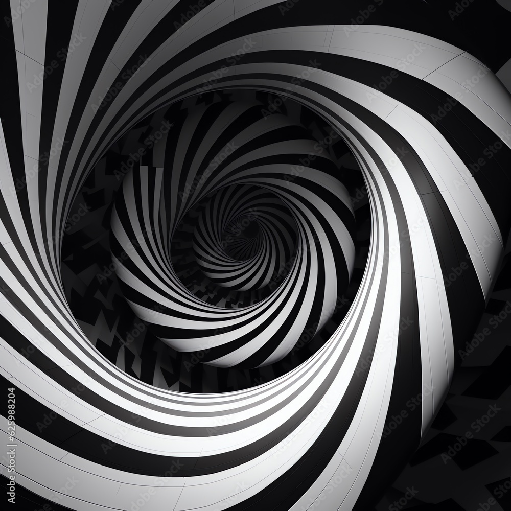 Obraz premium Monochrome spiral abstract design