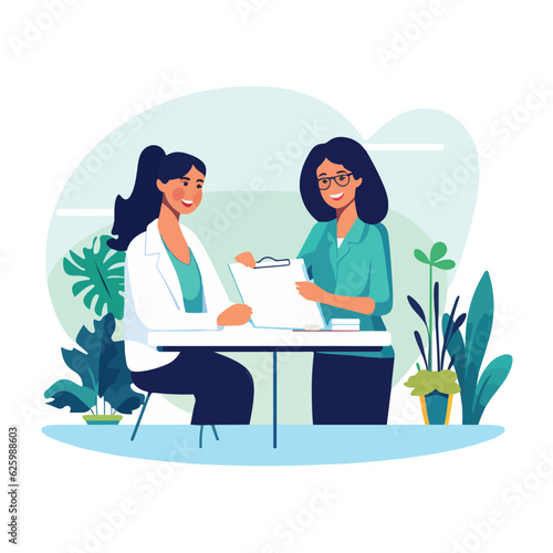 image of nurse signing form,health images,nurse and doctor vector illustration,health worker reading document,eps nurse vector,hospital vectors,clinic worker