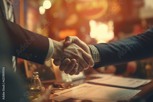 Deal Sealed Businesspeople Handshaking During a Successful Meeting AI generated