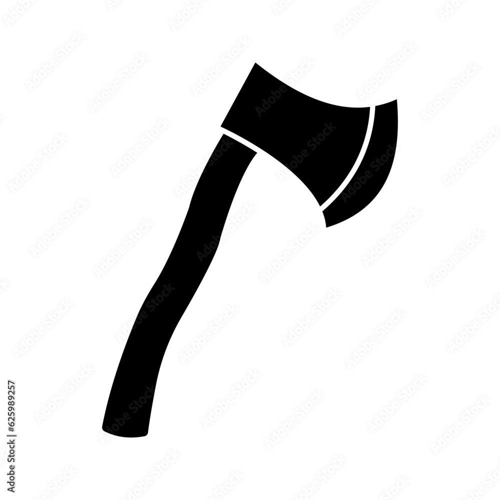 Ax with wooden handle glyph icon color editable Ax with wooden handle glyph icon color editable