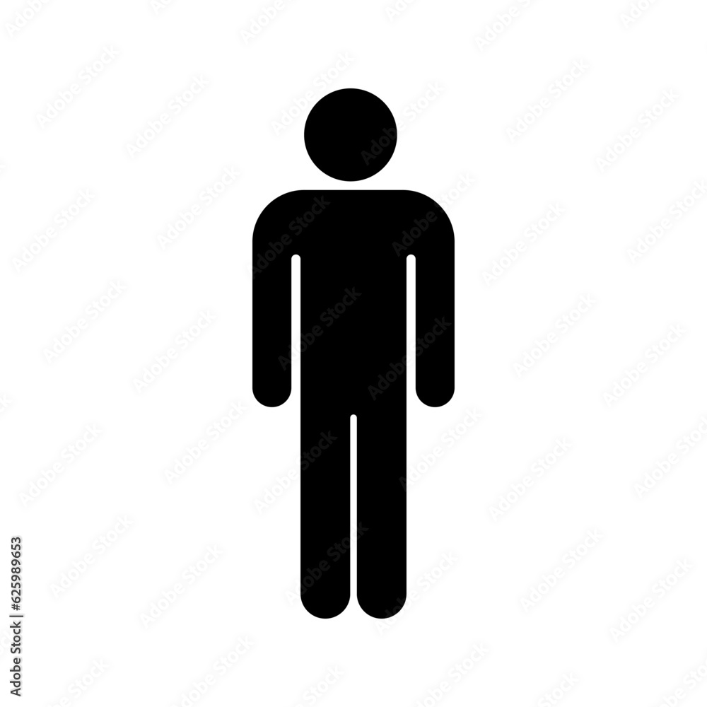 Man standing silhouette icon color editable Man standing silhouette icon color editable