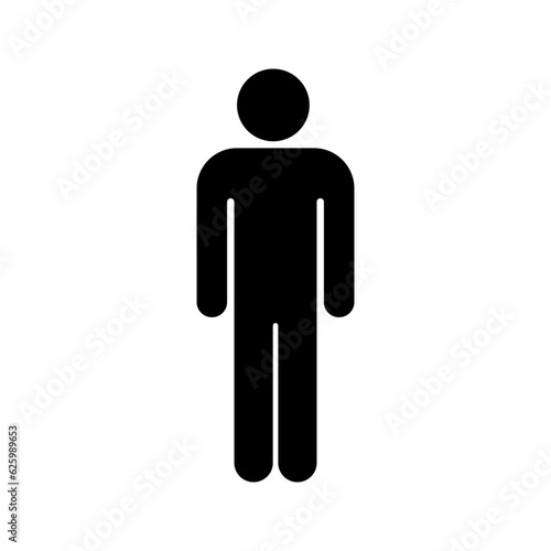Man standing silhouette icon color editable