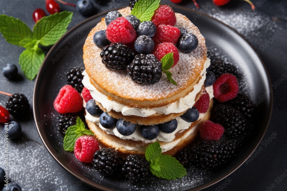 Tasty cake with berries Tasty cake with berries