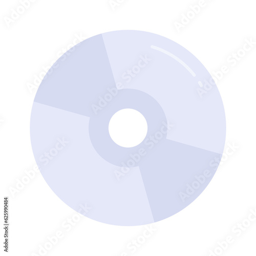 An editable icon of compact disc in flat style, premium vector