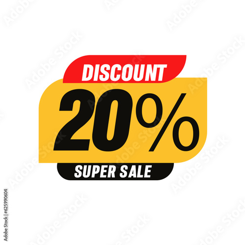 Discount label 20%, super sale label © Desig
