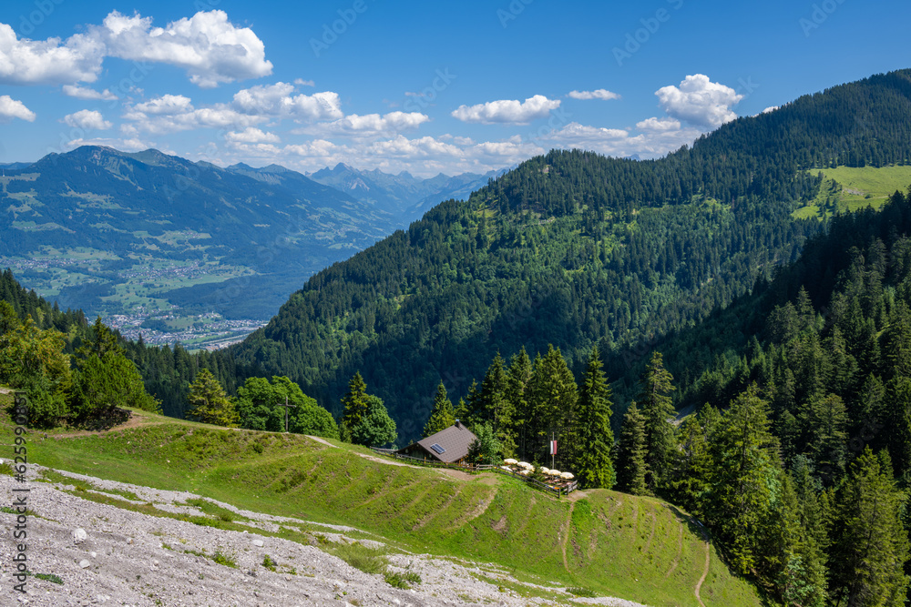 Sattle Alpe in the Galina Valley near Gurtis or Nenzing, Austria, Gurtis, Vorarlberg