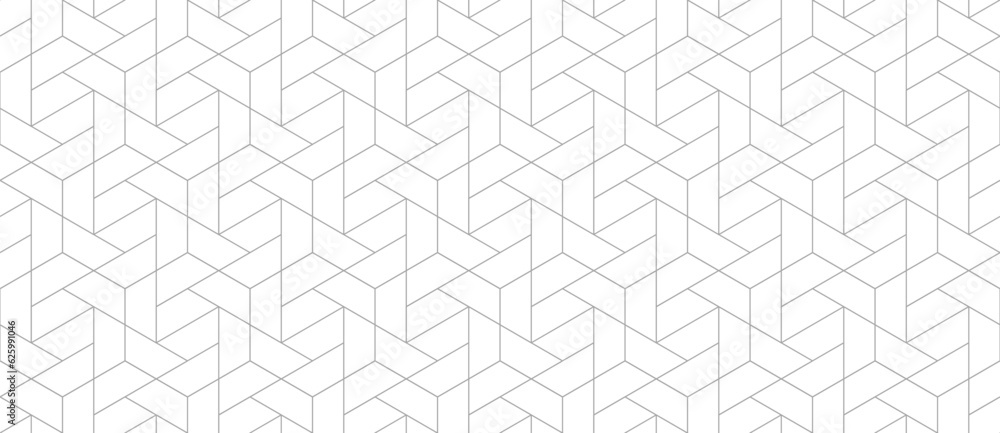 Vector seamless cubic hexagon pattern. Abstract geometric low poly background. Stylish grid texture.