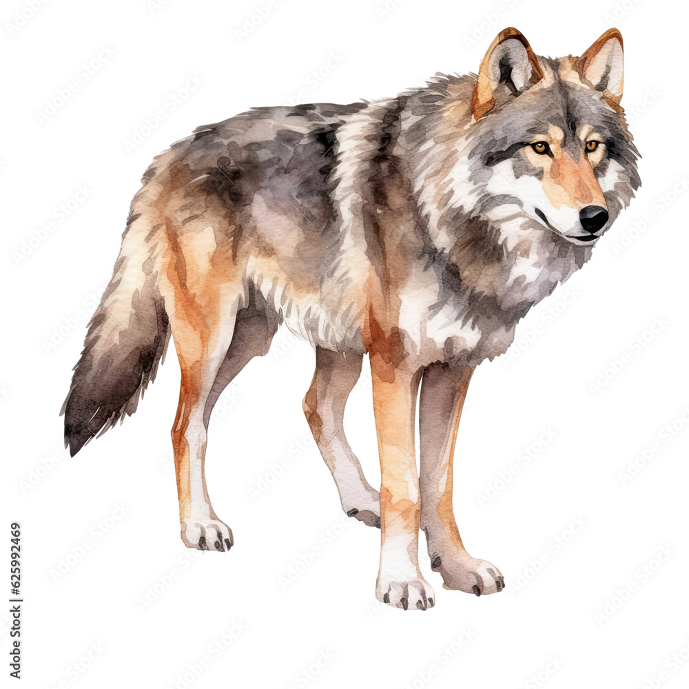 AI-Generated illustration of a Wolf- Watercolor Style AI-Generated illustration of a Wolf- Watercolor Style