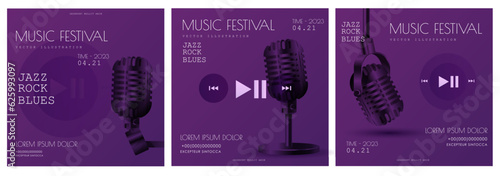 Karaoke party poster or flyer or banner design. Concept for a night club advertising company. Creative invite poster. Music festival