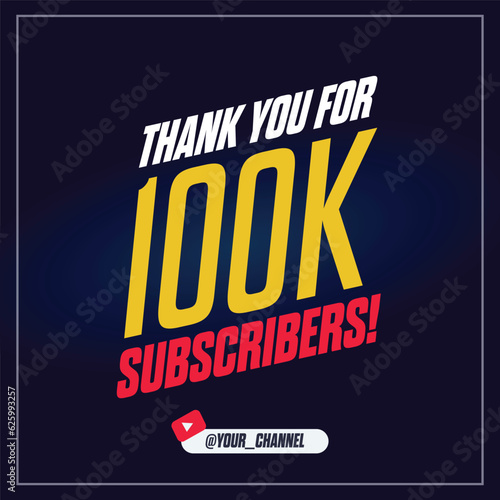 100k Subscribers Special, Modern Colorful Design for Celebration Banner Design. Subscribers Congratulations Background Social Media Concept