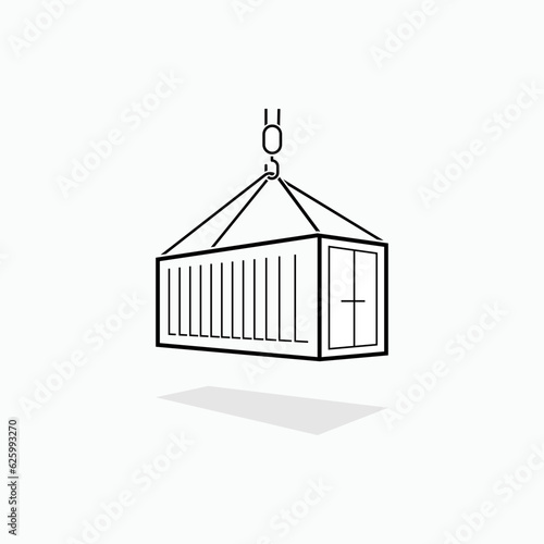 Container Cargo Icon. Export and Import, Merchandise Shipping Symbol. 