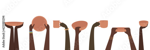 Starving people. Poverty stricken starving famine hands. Illustration of Starving People Asking for Food
