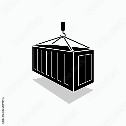 Container Cargo Icon. Export and Import, Merchandise Shipping Symbol. 