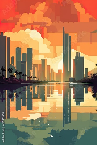 Panama - Panama City retro poster (ai)