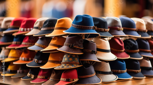 A stall selling traditional Bavarian hats at Oktoberfest 