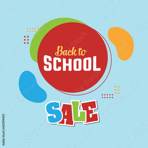 Back to school poster  banner design template. Vector illustration with geometric shapes. Education background