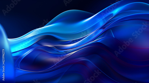 abstract blue background with waves, smartphone wallpaper. Generative Ai. 