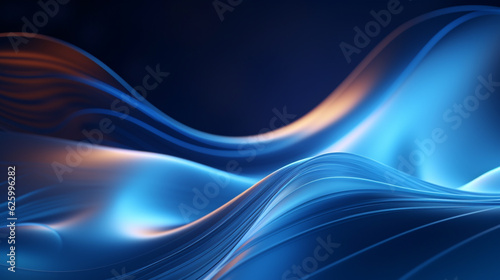beautiful abstract background with blue wave on dark blue, smartphone wallpaper. Generative Ai. 