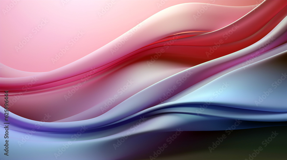 Fototapeta premium beautiful background with pink and pale blue waves, smartphone wallpaper. Generative Ai. 