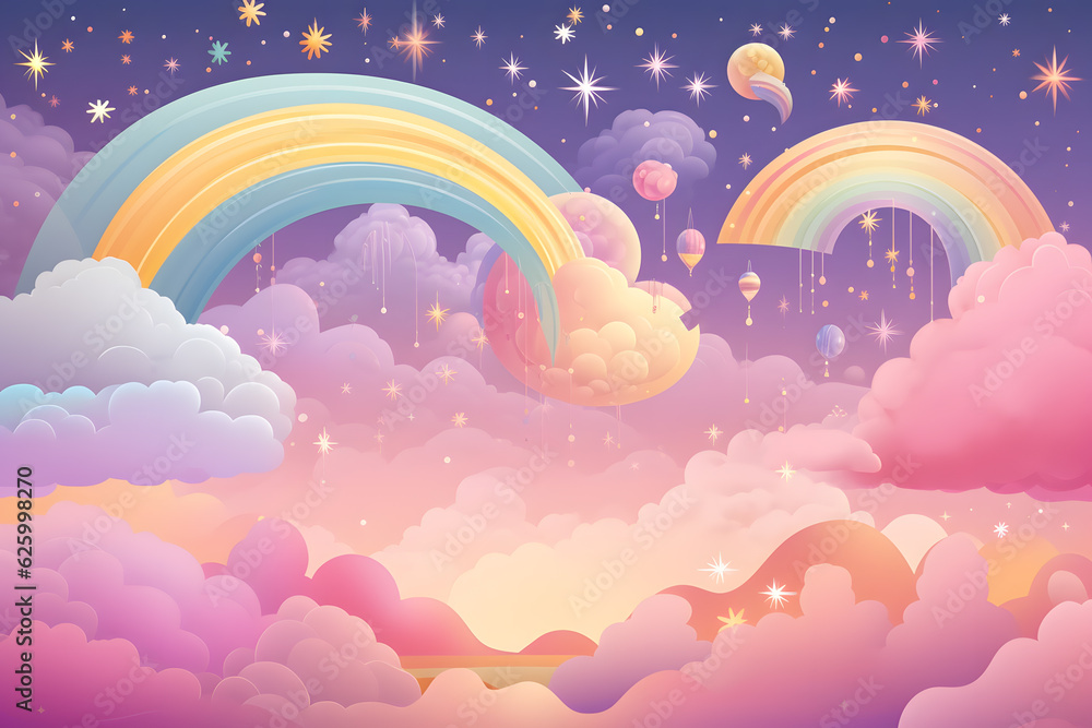 Abstract starlight and pink and purple clouds stardust, blink, background, presentation, star, concept, magazine, powerpoint, website, marketing,