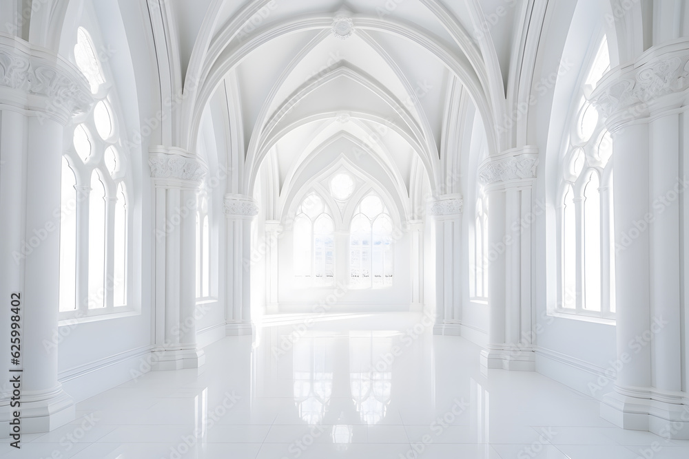 Fototapeta premium Abstract 3d white architecture interior for design, modern, contemporary, indoor