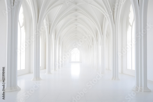 Abstract 3d white architecture interior for design  modern  contemporary  indoor