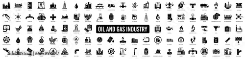 Oil and gas industry icon on white background. Vector illustration