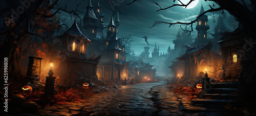 game background halloween, casual game art design,generative ai