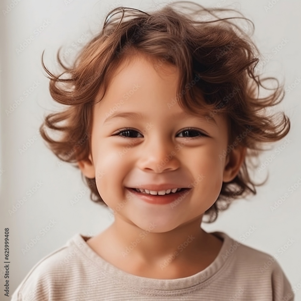 cute little boy toddler smiling white background - generative ai cute little boy toddler smiling white background - generative ai