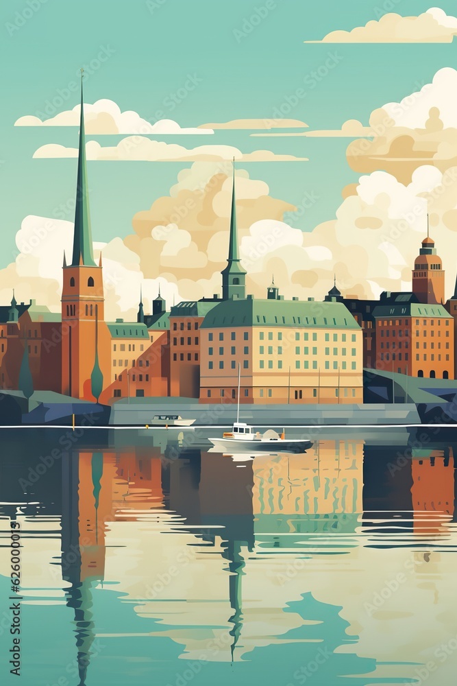 Sweden - Stockholm retro poster (ai)
